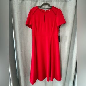 Tommy Hilfiger Women's Belted Fit and Flare Midi Dress